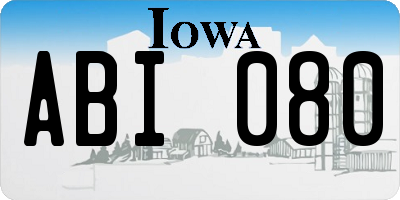 IA license plate ABI080