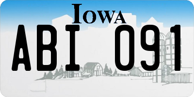 IA license plate ABI091