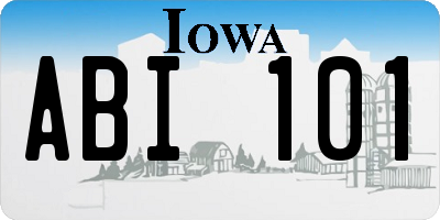 IA license plate ABI101
