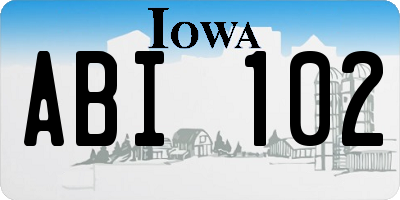 IA license plate ABI102