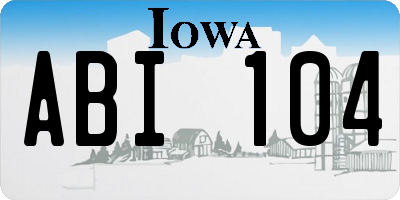 IA license plate ABI104