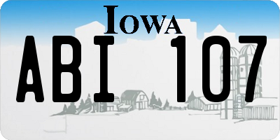 IA license plate ABI107