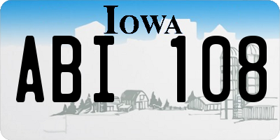 IA license plate ABI108