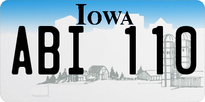 IA license plate ABI110