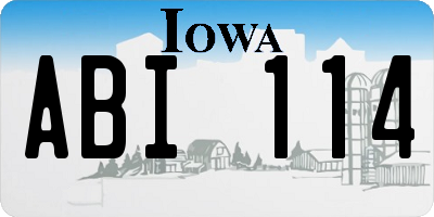 IA license plate ABI114