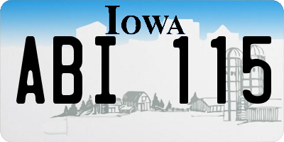 IA license plate ABI115