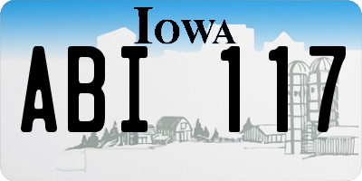 IA license plate ABI117