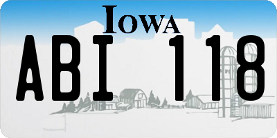 IA license plate ABI118