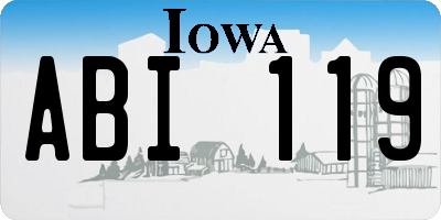 IA license plate ABI119