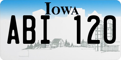 IA license plate ABI120