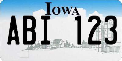 IA license plate ABI123