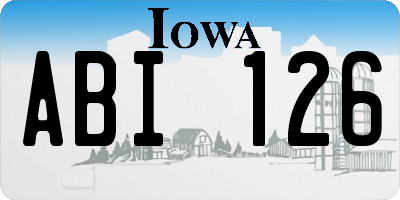 IA license plate ABI126