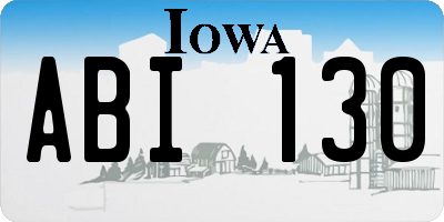 IA license plate ABI130