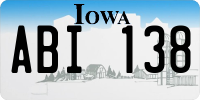 IA license plate ABI138