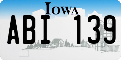 IA license plate ABI139