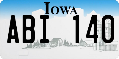 IA license plate ABI140
