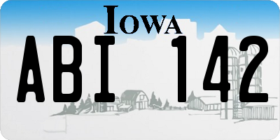 IA license plate ABI142