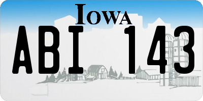 IA license plate ABI143