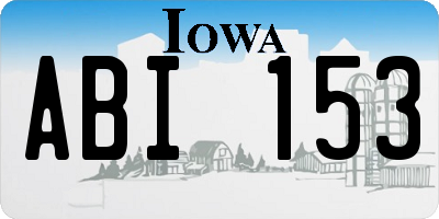 IA license plate ABI153