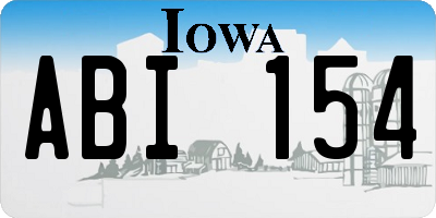 IA license plate ABI154