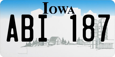IA license plate ABI187