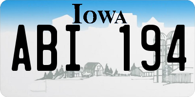 IA license plate ABI194