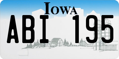 IA license plate ABI195
