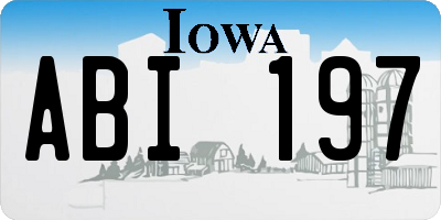 IA license plate ABI197