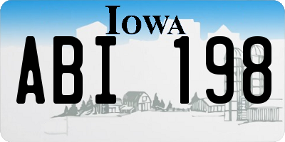 IA license plate ABI198