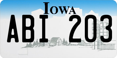 IA license plate ABI203