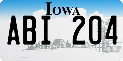 IA license plate ABI204