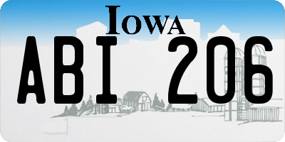 IA license plate ABI206
