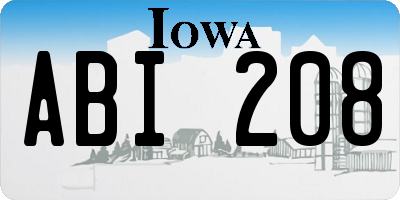 IA license plate ABI208