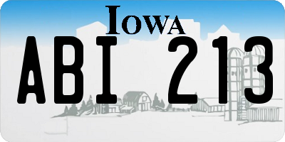 IA license plate ABI213