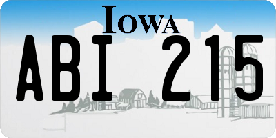 IA license plate ABI215