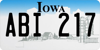 IA license plate ABI217