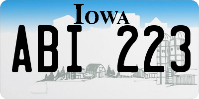 IA license plate ABI223
