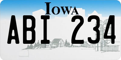 IA license plate ABI234