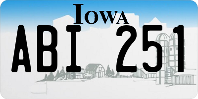 IA license plate ABI251