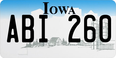 IA license plate ABI260