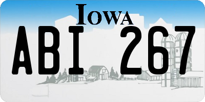 IA license plate ABI267