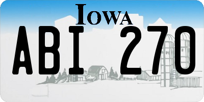 IA license plate ABI270