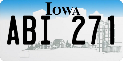 IA license plate ABI271
