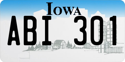IA license plate ABI301