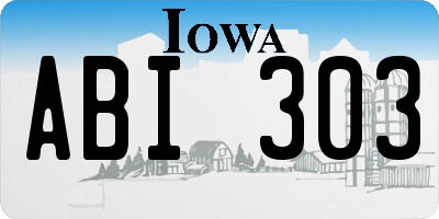 IA license plate ABI303