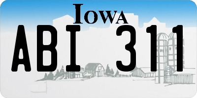 IA license plate ABI311