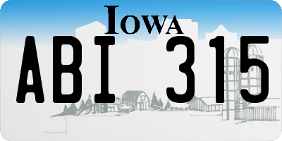 IA license plate ABI315