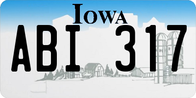 IA license plate ABI317