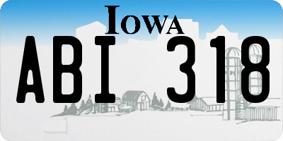IA license plate ABI318