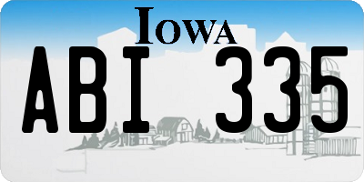 IA license plate ABI335